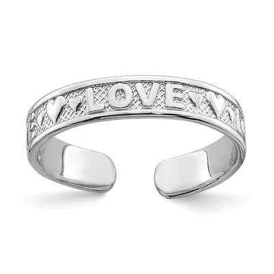 14K white gold heart ring