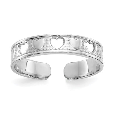 14K white gold heart ring