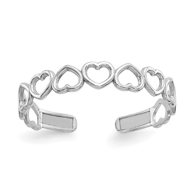 14K white gold heart ring
