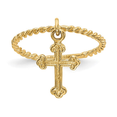 14K gold cross drop earrings
