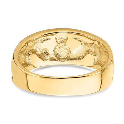 14K Polished Claddagh Band
