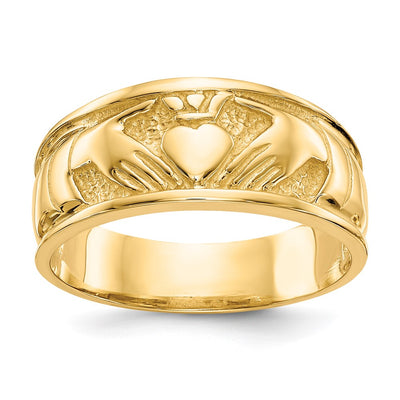 14K gold claddagh band