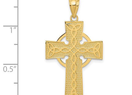 14K Knotwork Celtic Cross Pendant, view 4