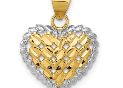 14k Yellow & Rhodium Pendants Style K5144 - Classique Jewelry Inc.