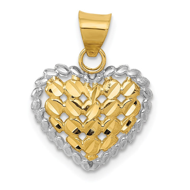 14k Yellow & Rhodium Pendants Style K5144 - Classique Jewelry Inc.