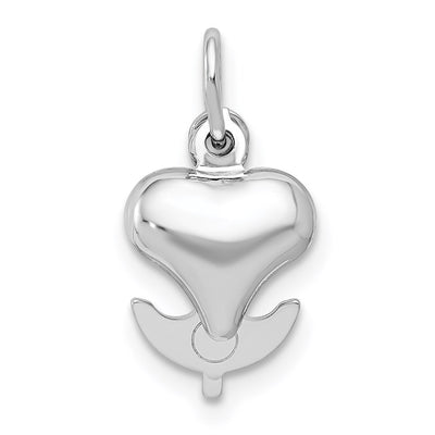 14K White Gold 3D Heart, Cross And Anchor Pendant