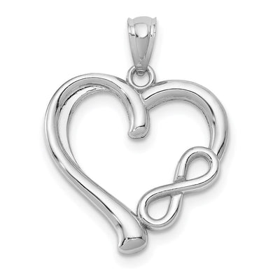 14K white gold infinity pendant