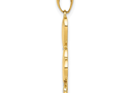 14k Yellow & Rhodium Pendants Style K5176 - Classique Jewelry Inc.