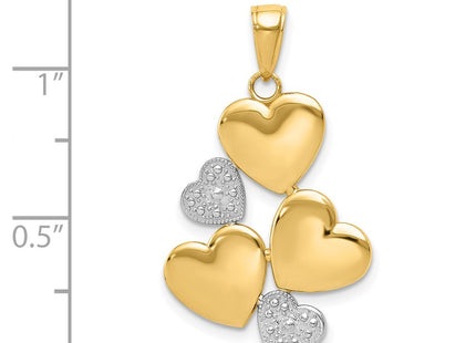 14k Yellow & Rhodium Pendants Style K5176 - Classique Jewelry Inc.