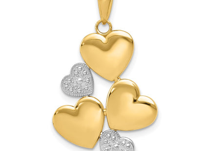 14k Yellow & Rhodium Pendants Style K5176 - Classique Jewelry Inc.