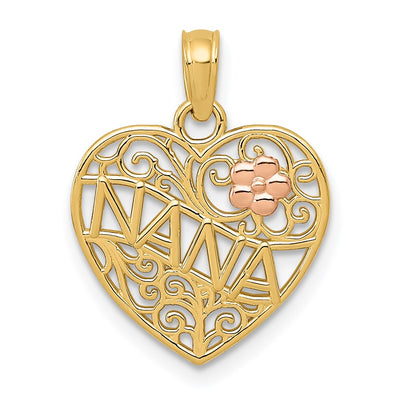 14K gold heart pendant