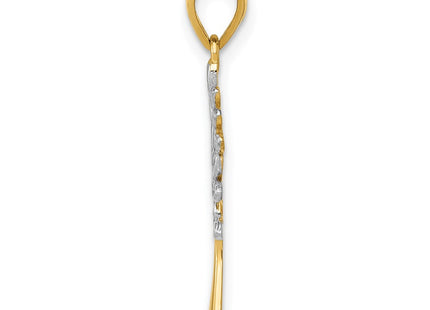 14k Yellow & Rhodium Pendants Style K5275 - Classique Jewelry Inc.