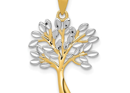 14k Yellow & Rhodium Pendants Style K5275 - Classique Jewelry Inc.