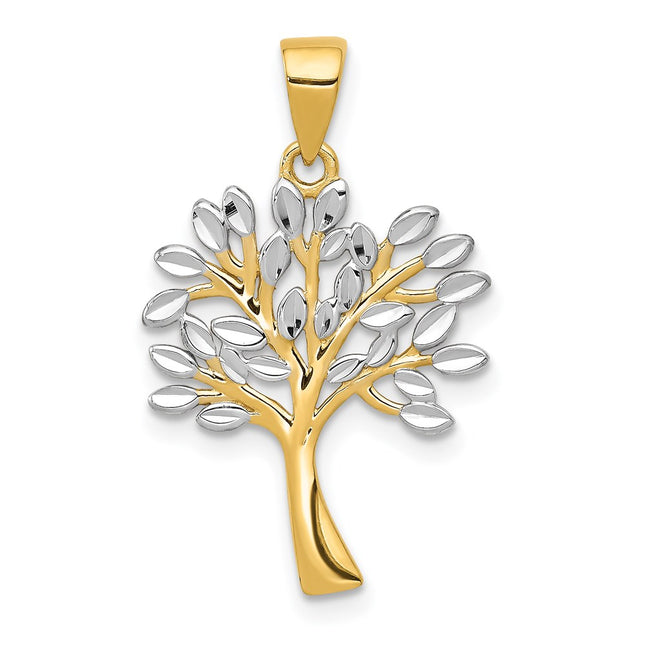 14k Yellow & Rhodium Pendants Style K5275 - Classique Jewelry Inc.
