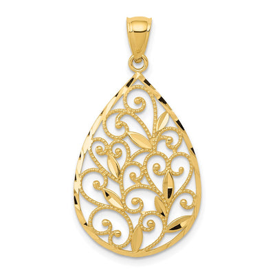 14K gold teardrop pendant
