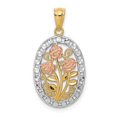 14K yellow gold oval pendant