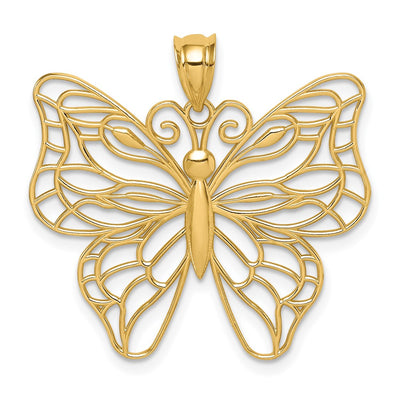 14K gold butterfly pendant