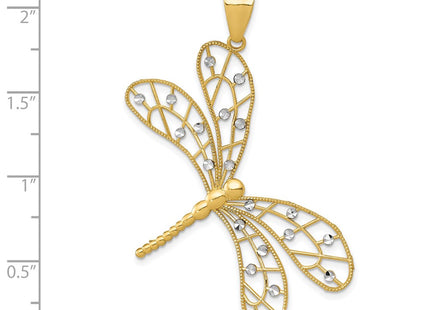 14k Yellow & Rhodium Pendants Style K5335 - Classique Jewelry Inc.