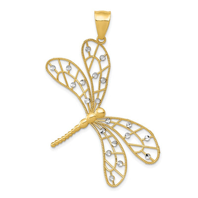 14K gold dragonfly pendant