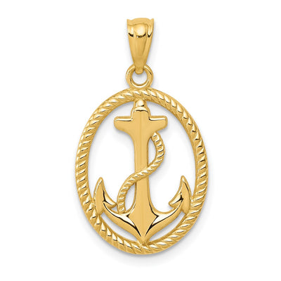 14K gold anchor pendant