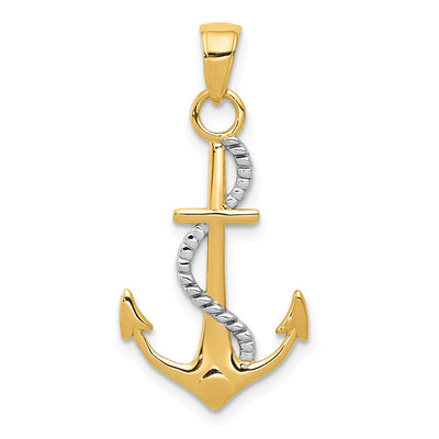 14K gold anchor pendant