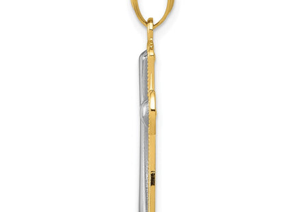 14k Yellow & Rhodium Pendants Style K5446 - Classique Jewelry Inc.