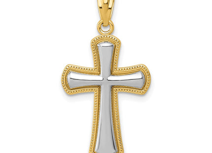 14k Yellow & Rhodium Pendants Style K5446 - Classique Jewelry Inc.