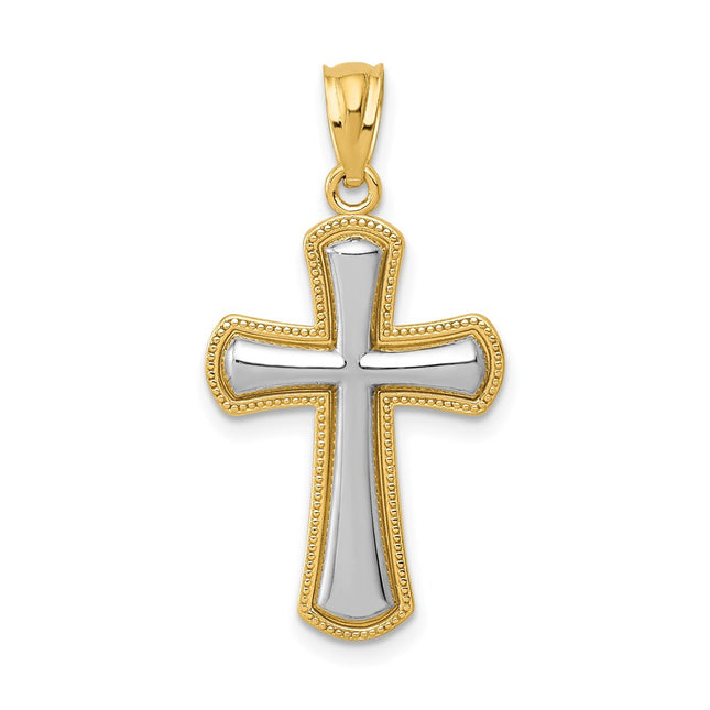 14k Yellow & Rhodium Pendants Style K5446 - Classique Jewelry Inc.