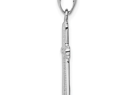 14K white gold cross pendant, alternate view