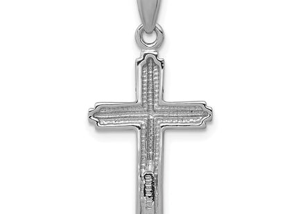 14K white gold cross pendant, another view