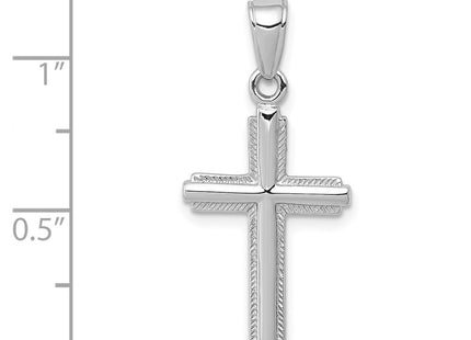 14K white gold cross pendant, further view