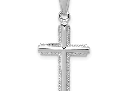 14K white gold cross pendant