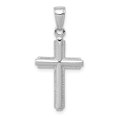 14K white gold cross pendant