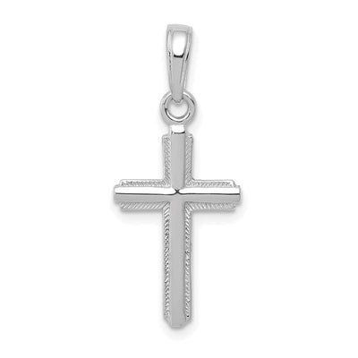 14K white gold cross pendant