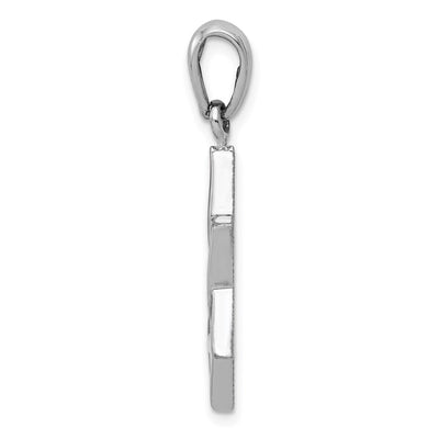14K White Gold Star Of David Pendant, 33 x 20mm