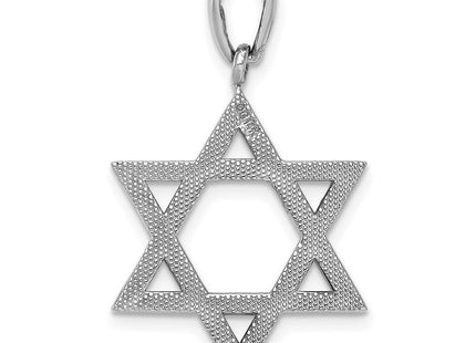 14K white gold star pendant, further view