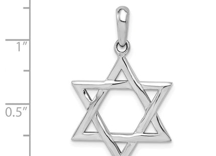 14K white gold star pendant, another view