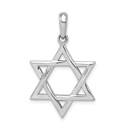 14K white gold star pendant