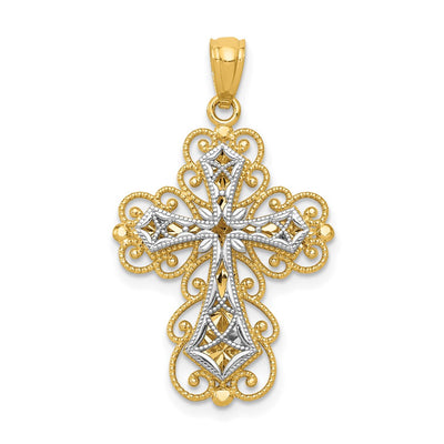 14K gold cross pendant