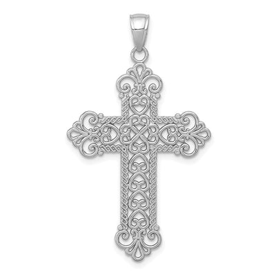 14K white gold cross pendant