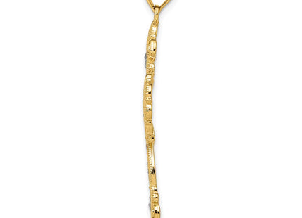 14k Yellow & Rhodium Pendants Style K5458 - Classique Jewelry Inc.