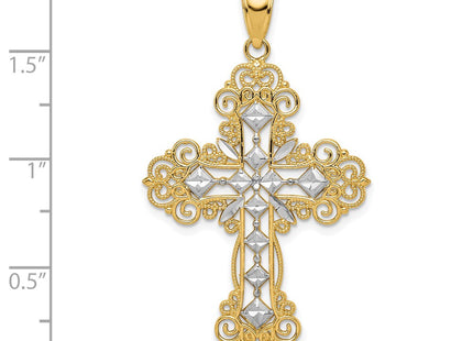 14k Yellow & Rhodium Pendants Style K5458 - Classique Jewelry Inc.