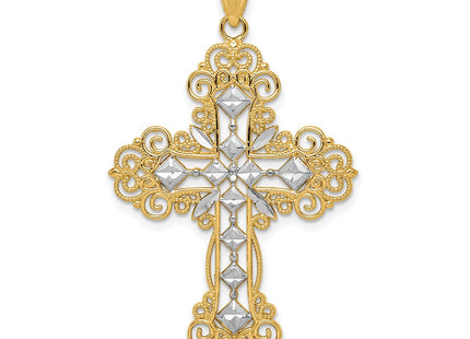 14k Yellow & Rhodium Pendants Style K5458 - Classique Jewelry Inc.