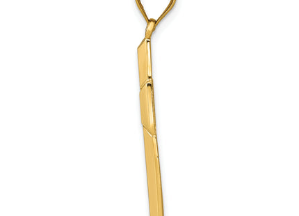 14k Polished Textured Cross Pendant, 33 x 16.5mm