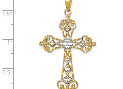 14k Yellow & Rhodium Pendants Style K5501 - Classique Jewelry Inc.