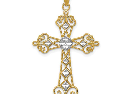 14k Yellow & Rhodium Pendants Style K5501 - Classique Jewelry Inc.