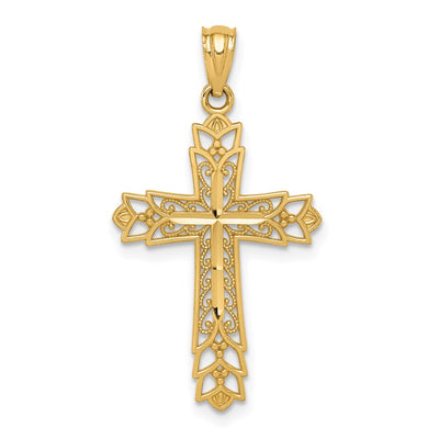 14K gold cross pendant