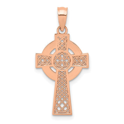 14K rose gold cross pendant