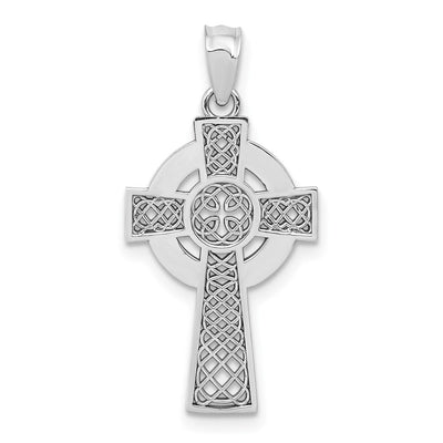 14K white gold cross pendant