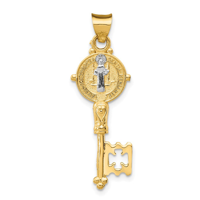14k Yellow & Rhodium Pendants Style K5532 - Classique Jewelry Inc.